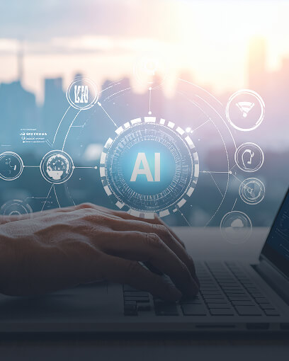 Digital AI interface representing research and innovation in artificial intelligence.